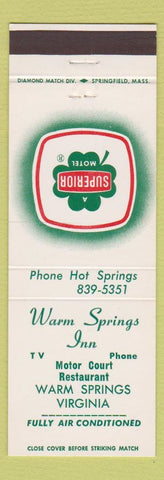 Matchbook Cover - Warm Springs Inn VA