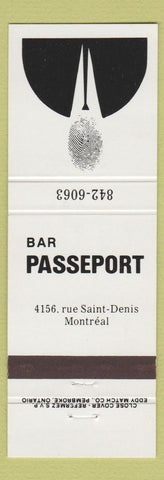 Matchbook Cover - Bar Passeport Montreal QC