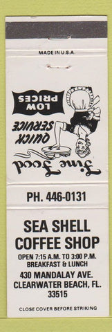 Matchbook Cover - Sea Shell Coffee Shop Clearwater Beach FL WHITE