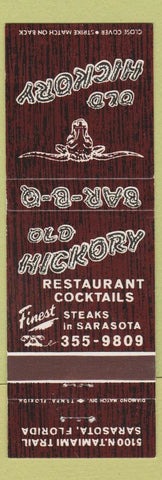 Matchbook Cover - Old Hickory Restaurant Sarasota FL
