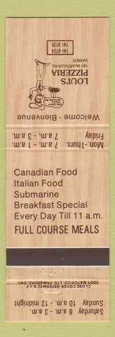 Matchbook Cover - Loui's Pizza Vanier QC?