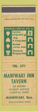 Matchbook Cover - Maniwaki Inn Tavern Maniwaki QC low phone #