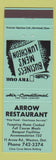 Matchbook Cover - Arrow Restaurant Weston ON WEAR