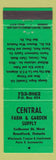 Matchbook Cover - Central Farm and Supply Brantford ON