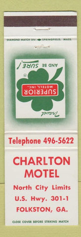Matchbook Cover - Charlton Motel Folkston GA