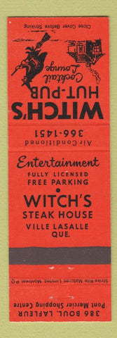 Matchbook Cover - Wich's Hut Pub Ville LaSalle QC