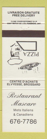 Matchbook Cover - Restaurant Mascaro Italian Brossard QC