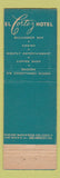 Matchbook Cover - El Cortez Hotel Las Vegas NV Casino feature WEAR