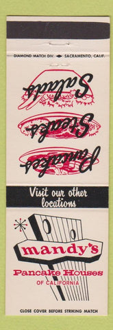 Matchbook Cover - Mandy's Pancake Houses CA California CHAIN