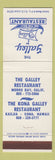 Matchbook Cover - Galley Restaurant Morro Bay CA Kailua Kona Hawaii