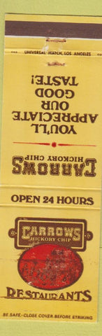 Matchbook Cover - Carrows Hickory Chip Restaurants