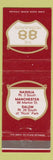 Matchbook Cover - 88 Restaurants Nashua Manchester Salem NH