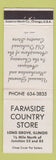 Matchbook Cover - Farmside Country Store Long Grove IL