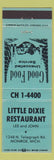 Matchbook Cover - Little Dixie Restaurant Monroe MI CREASE