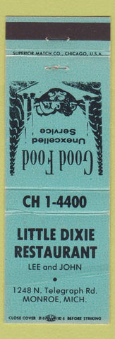 Matchbook Cover - Little Dixie Restaurant Monroe MI CREASE