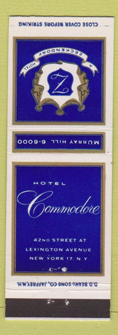 Matchbook Cover - Hotel Commodore New York City