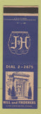 Matchbook Cover - Hill and Fredericks Mortuary Davenport IA