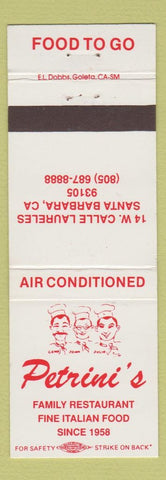 Matchbook Cover - Petrini's Italian Restaurant Santa Barbara CA