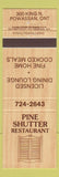 Matchbook Cover - Pine Shutter Restaurant Powassan ON