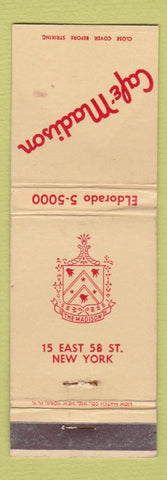 Matchbook Cover - Cafe Madison New York City WEAR