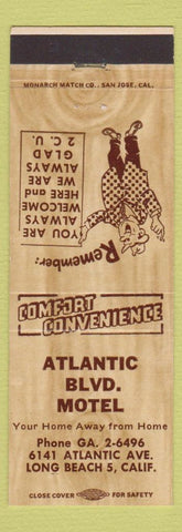 Matchbook Cover - Atlantic Blvd Motel Long Beach CA