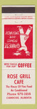 Matchbook Cover - Rose Grill Cafe Camrose AB Chinese