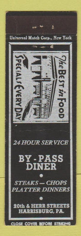 Matchbook Cover - By Pass Diner Harrisburg PA