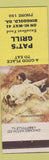 Matchbook Cover - Pat's Grill Ringgold GA low phone #