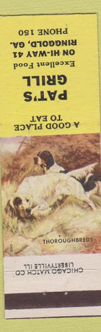 Matchbook Cover - Pat's Grill Ringgold GA low phone #