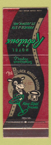 Matchbook Cover - Hotel Robidoux St Joseph MO