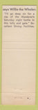 Matchbook Cover - Whaler Bar Hotel Lancaster New York City