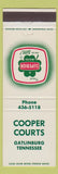 Matchbook Cover - Cooper Courts Gatlinburg TN