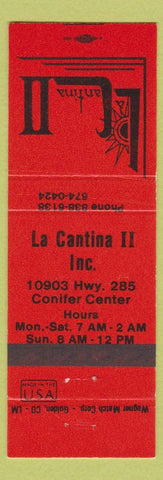 Matchbook Cover - La Cantina II Conifer Colorado
