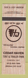 Matchbook Cover - Cedar Haven Tent Trailer Park Cobden ON camping