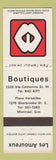 Matchbook Cover - Les Amoureux Montreal QC