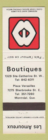 Matchbook Cover - Les Amoureux Montreal QC