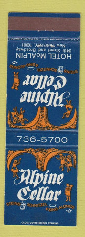 Matchbook Cover - Alpine Cellar New York City Hotel McAlpin