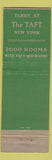 Matchbook Cover - Hotel Taft New York City deco