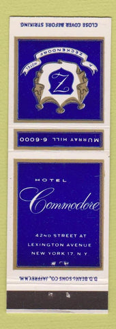 Matchbook Cover - Hotel Commodore New York City