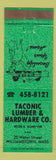 Matchbook Cover - Taconic Lumber Hardware Williamstown MA