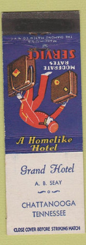 Matchbook Cover - Grand Hotel Chattanooga TN bellhop