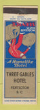 Matchbook Cover - Three Gables Hotel Penticton BC bellhop