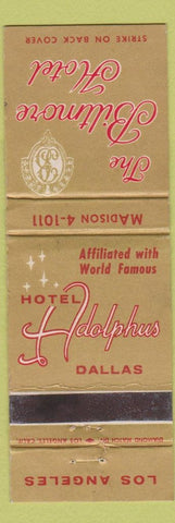 Matchbook Cover - Biltmore Hotel Los Angeles Adolphus Dallas TX WEAR