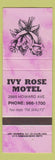Matchbook Cover - Ivy Rose Motel