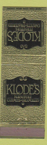 Matchbook Cover - Klode's Furniture Carpets Drapes Milwaukee WI