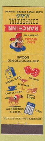 Matchbook Cover - Ranchinn Hotels Elko NV Casino