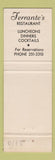 Matchbook Cover - Ferrantes Restaurant Germantown WI WEAR