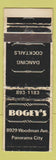 Matchbook Cover - Bogey's Panorama City CA WORN