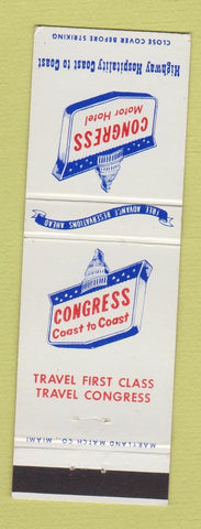 Matchbook Cover - Congress Motor Hotel Glenwood Springs Colorado
