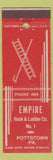 Matchbook Cover - Empire Hook and Ladder Pottstown PA low phone #
